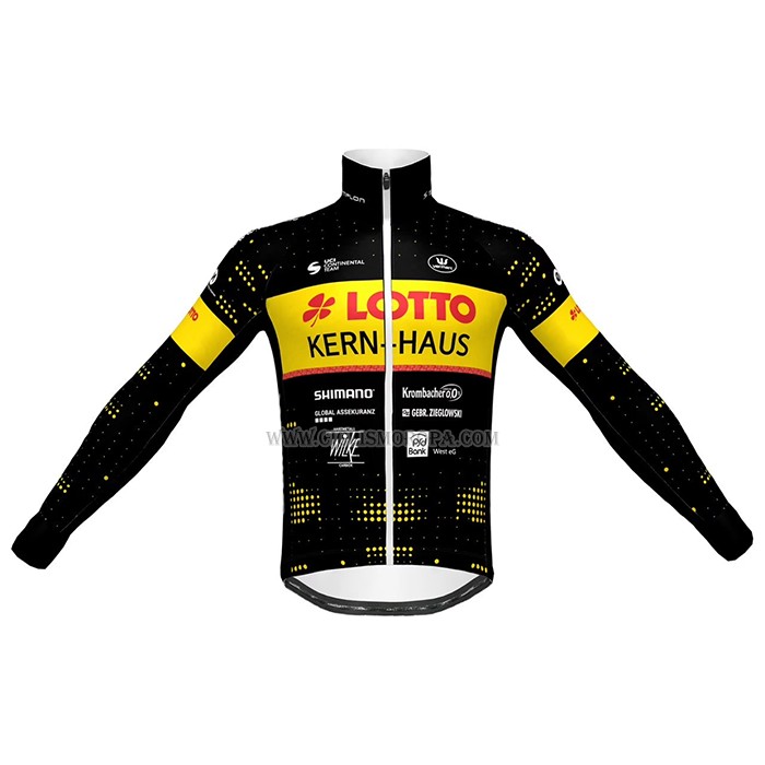 2023 Ropa Ciclismo Lotto-kern Haus Negro AMarillo Mangas Largas y Culotte Largo